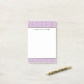 Girly Violet Herringbone-Muster Post-it Klebezettel (Auf Schreibtisch)