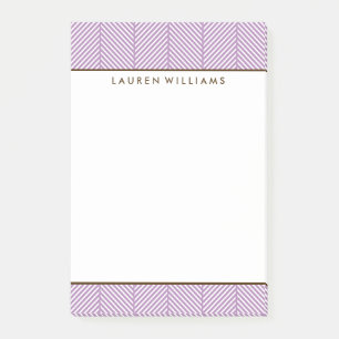 Girly Violet Herringbone-Muster Post-it Klebezettel