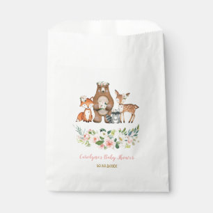 Girly Waldwaldtiere/erröten rosa Blumen Geschenktütchen