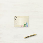 Girly Watercolor Cactus, Pearls - Post-it Klebezettel (Auf Schreibtisch)