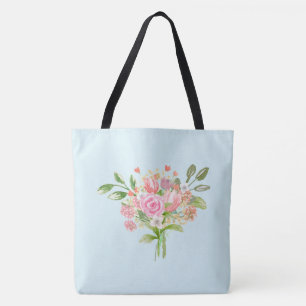 Girly Watercolor-Frühlings-Blumen Tasche