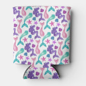 Girly Watercolor Mermaids Tales Seashells Pattern Dosenkühler (Vorderseite)