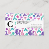 Girly Watercolor Mermaids Tales Seashells Pattern Treuekarte (Rückseite)