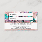 Girly Watercolor-Rosen-Goldblumenempfehlungs-Karte Empfehlungskarte (Rückseite)