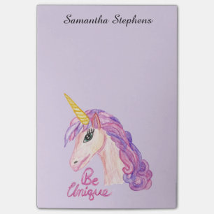 Girly Watercolor Unicorns sind einzigartige Typogr Post-it Klebezettel