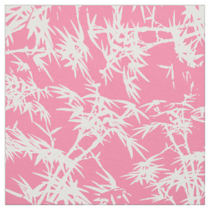 Girly weißes rosa Aquarellbambusmuster Stoff