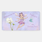 Girly Whimsical Lila Dragonfly Geburtstag Banner (Horizontal)