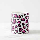 Girly White Black and Hot Pink Leopard Kaffeetasse (Mittel)