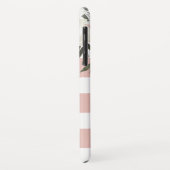 Girly White Floral Pink Streifen Gerahmt Case-Mate iPhone Hülle (Hinten/Links)