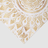 Girly White Gold Mandala Floral Seidenpapier (Ausschnitt)