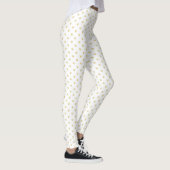 Girly White Hearts Pattern Gold Leggings (Rechts)