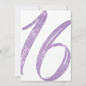 Girly White Imitats Lila Sequin Glitzer Sweet 16 Einladung (Rückseite)
