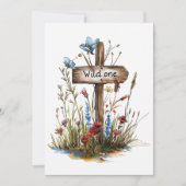 Girly Wild One Geburtstag Einladung (Vorderseite)