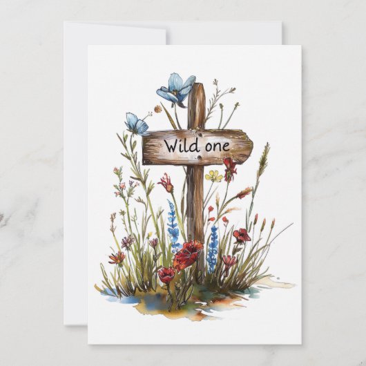 Girly Wild One Geburtstag Einladung