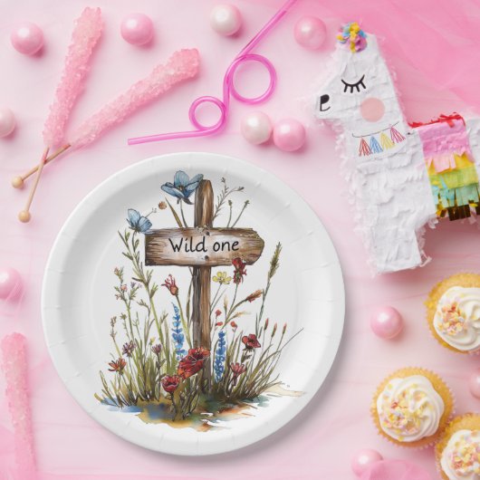Girly Wild One Pappteller (Party)