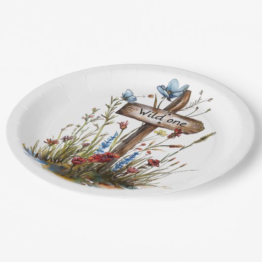 Girly Wild One Pappteller (Schrägansicht)