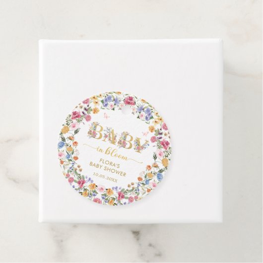 Girly Wildblume Garden Baby in Bloom Vielen Dank Geschenkanhänger (Beispiel)