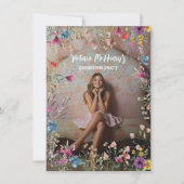 Girly Wildblume Pastel Graduation Party Einladung (Vorderseite)