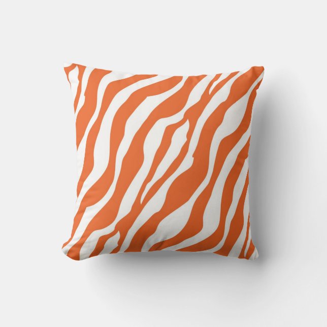 Girly wilde Orangezebra-Druck Kissen (Vorderseite)