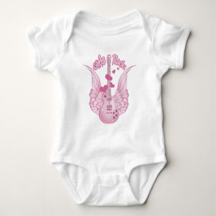 Girly Winged Guitar Baby Strampler