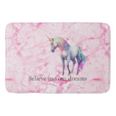 Girly Wirbel Pink Unicorn Badematte (Vorderseite)