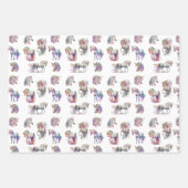 Girly Wirbel Pink Unicorn Wirbel Geschenkpapier Set (Vorderseite 3)
