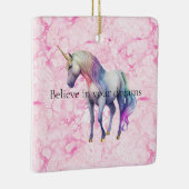 Girly Wirbel Pink Unicorn Wirbel Keramikornament (Rechts)