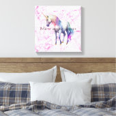Girly Wirbel Pink Unicorn Wirbel Leinwanddruck (Insitu (Schlafzimmer))