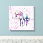 Girly Wirbel Pink Unicorn Wirbel Leinwanddruck (Insitu (Holzboden))