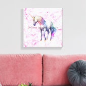 Girly Wirbel Pink Unicorn Wirbel Leinwanddruck (Insitu (Wohnzimmer))