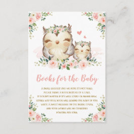 Girly Woodland Floral Owl Bringen Sie ein Buch für Begleitkarte