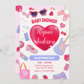 Girly y2k Baby Shower Einladung (Vorne/Hinten)