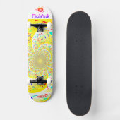 Girly Yellow Abstrakt Skateboard (Vorderseite)