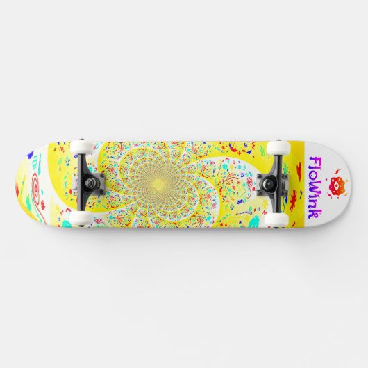 Girly Yellow Abstrakt Skateboard (Horizontal)