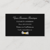 Girly Yellow Cheetah Print Boutique Chic Bow Visitenkarte (Rückseite)