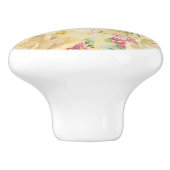 Girly Yellow Roses und Pink Daisies Keramikknauf (Seitenansicht)