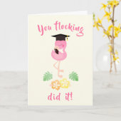 Girly You Flocking hat es Flamingo Abschluss Hat Karte (Gelbe Blume)