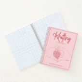 Girly Your Name Heart Hands Illustration Knittern Notizblock (Innenseite)