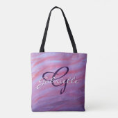 Girly Zebra Abstrakt | Niedlich rosa Lila Tasche (Rückseite)