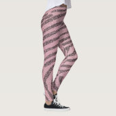 Girly Zebra Streifen auf rosa Glitzer Textur Leggings (Rechts)