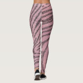 Girly Zebra Streifen auf rosa Glitzer Textur Leggings (Rückseite)
