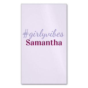 Girlyvibes Hashtag helllila rosa weibliche Vibes Magnetische Visitenkarte