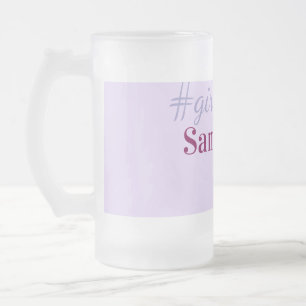 Girlyvibes Hashtag helllila rosa weibliche Vibes Mattglas Bierglas
