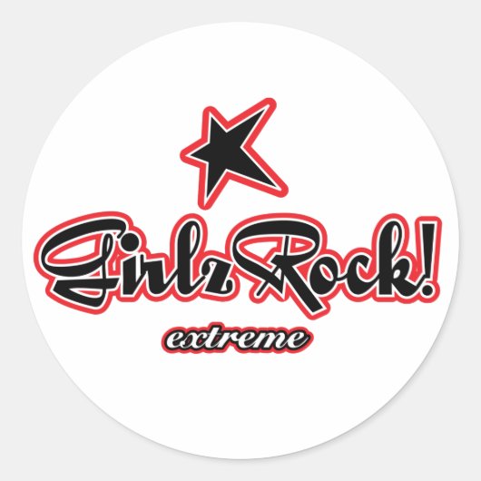GirlzRock! Extremes Logo Runder Aufkleber (Vorderseite)