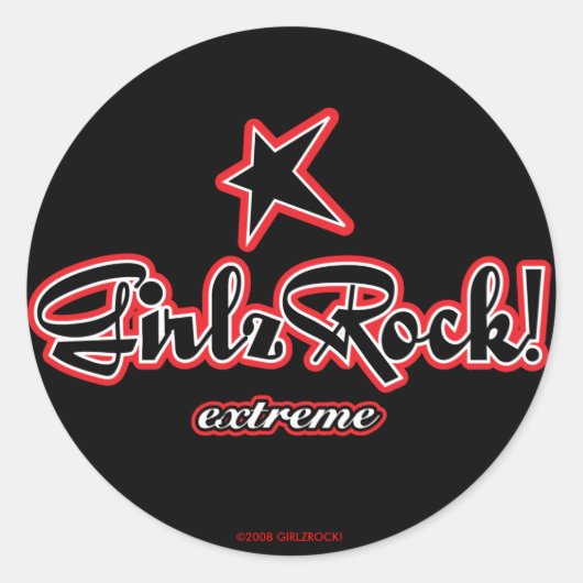 GirlzRock! Extremes Logo Runder Aufkleber (Vorderseite)