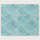 Giro Aqua Blue Glitzy Glam Glitzer Leopard Geschenkpapier (Flach)