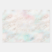Giro Aqua Blush Pink Gold Leopard Print Geschenkpapier Set (Vorderseite)