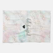 Giro Aqua Blush Pink Gold Leopard Print Geschirrtuch (Horizontal)