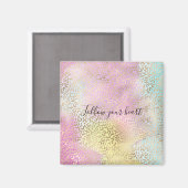 Giro Aqua Pink Yellow Leopard Print Magnet (Vorderseite/Rückseite)