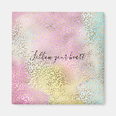 Giro Aqua Pink Yellow Leopard Print Magnet (Vorne)